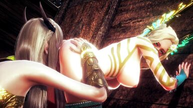 ELF WARRIOR LICKED PUSSY OF THE QUEEN FOREST | 3D Hentai - 5 image