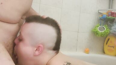 THROATPIE beauty deepthroat blowjob in the shower. Good girl - 10 image