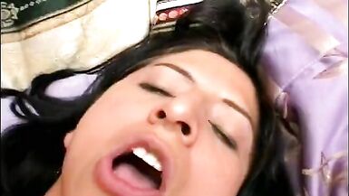 A gorgeous brown-skinned beauty takes it deep in her pussy - 13 image