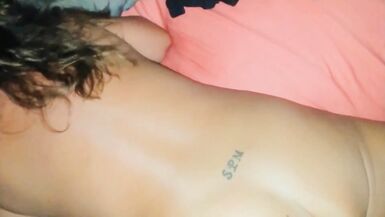 Latina milf neighbor fuck and huge cum rubbed into her big tits while husband at work - 5 image