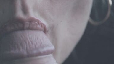 Close up cock licking till it explodes