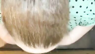 gloryhole sub slut wife sucks and tittyfucks  stranger cum on tits - 15 image
