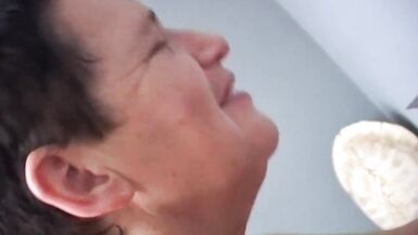 Boy fucks group of MILFs over to cum