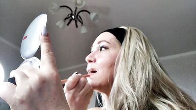 MILF AimeeParadise: Close-up Makeup and POV Deepthroat.!. )) - 7 image