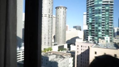 Balcony Sex and Blowjob in Busy Downtown He Cums All Ovr my Face so I Wave to Neighbors Facialized - 13 image