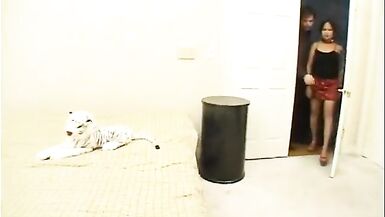 Hot cutie moans as she gets fucked hard by two midgets - 2 image
