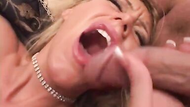 Sexy ass blonde housewife rubs twat and fucks two cocks - 6 image