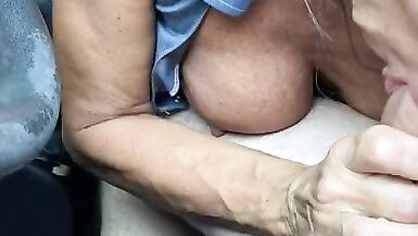 Milf suck in car then swallows - 10 image