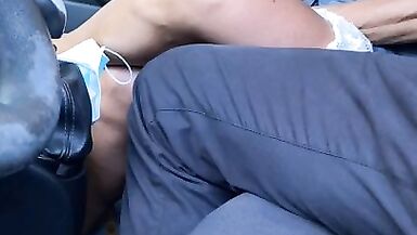 Milf suck in car then swallows - 2 image