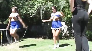 Chubby cheerleader sucks and fucks big cock - 2 image