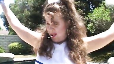 Chubby cheerleader sucks and fucks big cock - 3 image