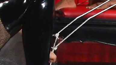 Lusty in dom outfit gives rebellious blonde rough ass - 9 image