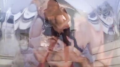 Black slut in fishnet gets a ride from a huge cock in bed - 2 image