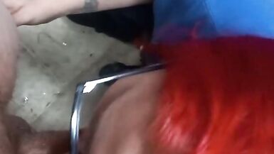 Red head milf sloppy blowjob cum swallow - 6 image