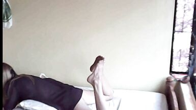 Telecamera caught my girlfriend while she works in laptop and smokes - 15 image