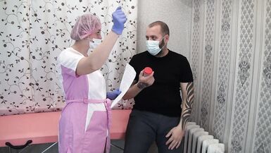 Nurse Handjob, Sucked and helped The Sperm Donor - 2 image
