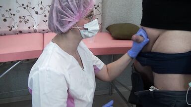 Nurse Handjob, Sucked and helped The Sperm Donor