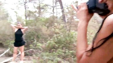 Outdoor photo shooting in black lingerie leads to sex - 2 image