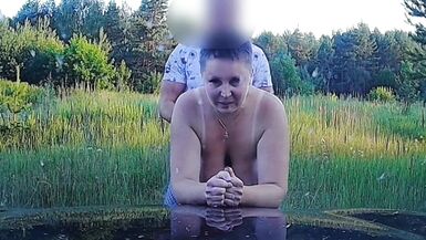 Russian beauty with big tits pays for a taxi, sex with cancer on the hood of a car - 10 image