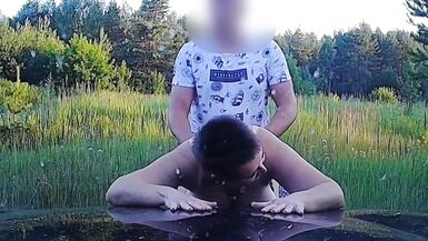 Russian beauty with big tits pays for a taxi, sex with cancer on the hood of a car - 15 image
