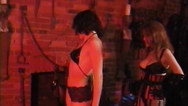 Busty redhead dominates curvy brunette then smacks her ass - 2 image