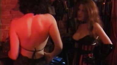 Busty redhead dominates curvy brunette then smacks her ass - 3 image