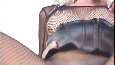 Killing blonde girl enjoys giant black dick inside her holes - 10 image