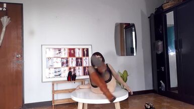 Black stockings and high heels. Depraved secretary in black bodysuit. 6 - 7 image