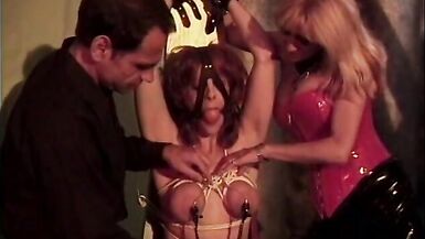 Hot breast bondage and candle wax play - 10 image