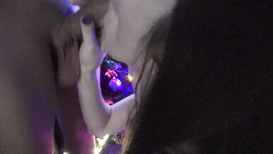 Lustful wife sucks near the Christmas tree - 2 image