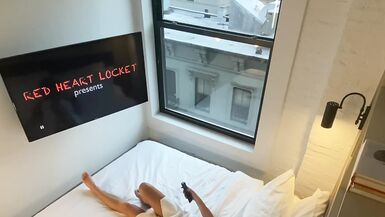 MILF Masturbates in NYC Window & Watches Porn Video to Get HOT - Red Heart Locket - 2 image