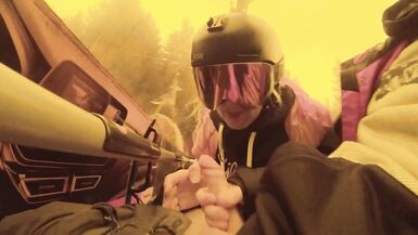 She Suck My Cock in Ski Lift Again, Amateur Couple Blow Job - 9 image