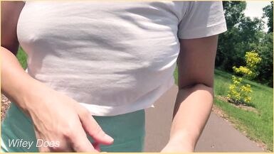 Moglie amatoriale allaperto nudo jogging pubblico | Risky pubblico osare - 10 image