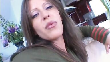 Lusty MILF has analcreampie after wild fucking at home