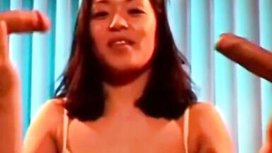 Interracial Asian Double Handob 2 Cocks Make A Cumshot - 3 image