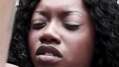 Amazing ebony with curvy body rides big black cock - 14 image