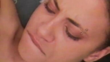 Ebony babe gets banged and creamed by white stud in bed - 14 image