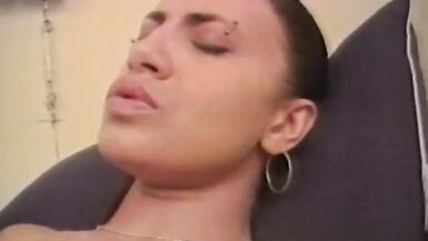 Ebony babe gets banged and creamed by white stud in bed - 9 image