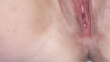 STRETCHING MY MILF PUSSY TO FIT A GLASS INSIDE - 14 image
