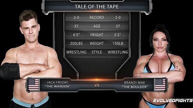 Brandi Mae Mixed Nude Wrestling Fight vs Jack Friday Sucking his Cock - 1 image