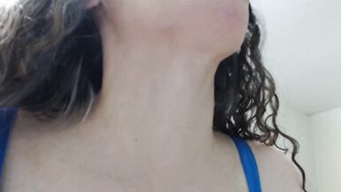 Touching sexy huge female adam's apple - 10 image