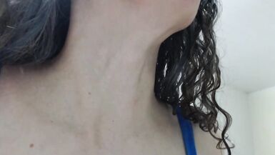 Touching sexy huge female adam's apple - 5 image