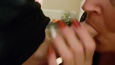 Sucking my man's banana while he cooks us some banana pancakes - 11 image