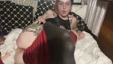 Nerdy tattooed alt milf wants to get you hard - 2 image