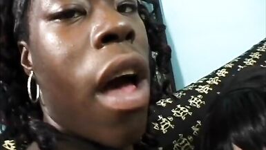 Two black milf hotties with huge tits suck clits and use toy - 15 image