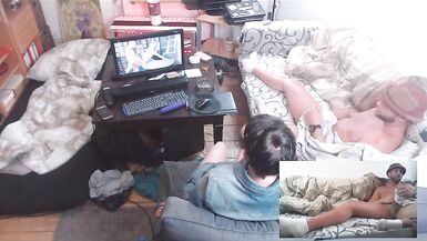 My stepmom caught me jerking off to family porn