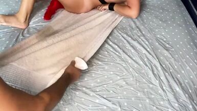 Multiple Squirting Orgasms. Spanking Wife. Anal Plug Tail. - 1 image
