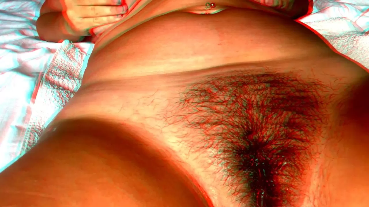 Afgang til høste råd 3D VR Close up hairy pussy orgasm, solo girl masturbating