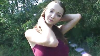 Amateur POV with Busty Buffy fucked outside