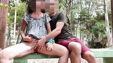 Pussy flash - A stranger caught me masturbating in the park and help me orgasm - MissCreamy - 14 image